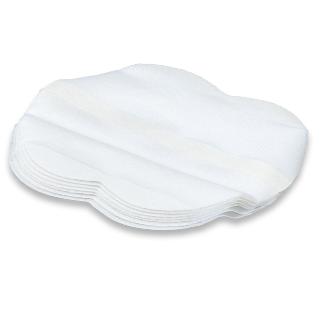 Vista frontal del sacchetti di spugna monouso, bianchi, autoadesivi - Prym - 8 pz. en stock