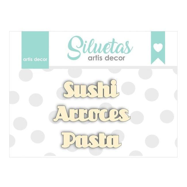 Vista frontal del chipboard Arroces, Sushi y Pastas - Artis decor - 3 unità en stock