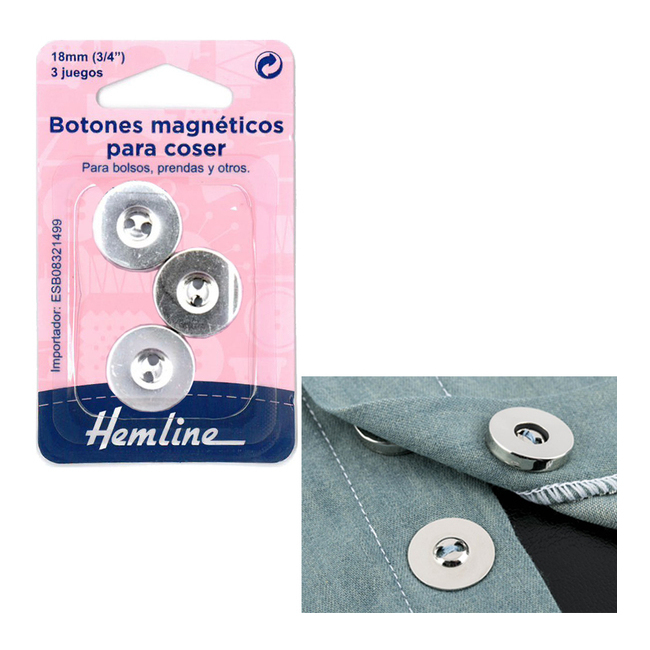 Bottoni magnetici da 1,8 cm per il cucito - Orlo a giorno - 3 set