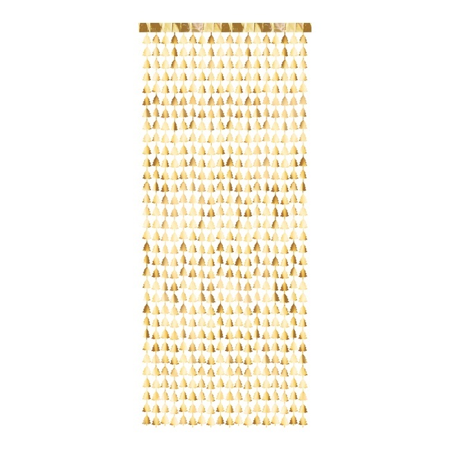 Tenda decorativa con alberi di Natale dorati di 2,45 x 1 m