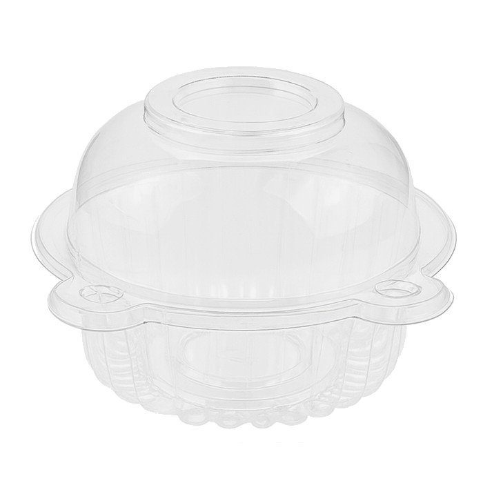Capsula per cupcake in plastica con coperchio 11 x 8,5 x 7,5 cm - 100 unità