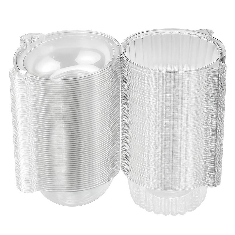Capsula per cupcake in plastica con coperchio 11 x 8,5 x 7,5 cm - 100 unità - 5