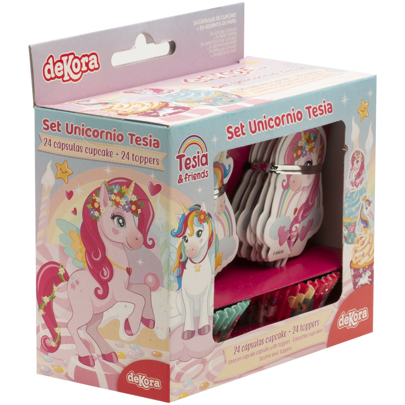 Capsule per cupcake e picchetti di Unicorno - 24 unità - 4