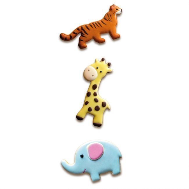 Tagliabiscotti a forma di giraffa, tigre ed elefante - Wilton - 3 pezzi - 2