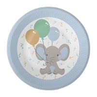 Piatti Elephant Baby da 22 cm - 8 unità