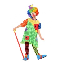 Costume clown con cappello da bambina