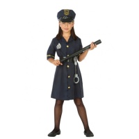 Costume poliziotto blu da bambina