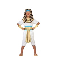 Costume faraone egiziano dorato e azzurro da bambino