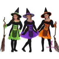 Costume strega colorato da bambina
