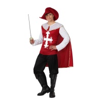 Costume moschettiere rosso da uomo