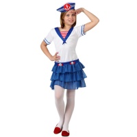 Costume marinaio blu rosso da bambina