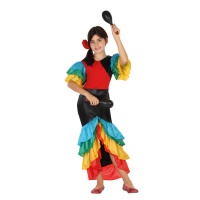 Costume rumbera colorata da bambina