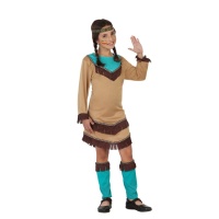 Costume azzurro nativa americana da bambina