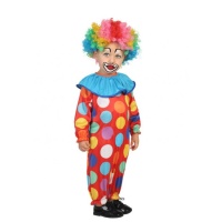 Costume clown con pois multicolori da bimbo bebè