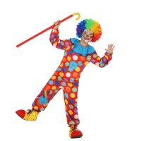 Costume clown con pois multicolori da bambino