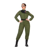 Costume pilota di caccia decorato da donna