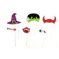 Kit photo booth di Halloween classiche decorazioni - 6 unità