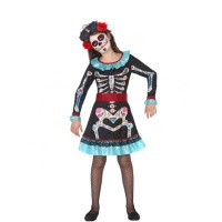 Costume scheletro Catrina messicana da bambina