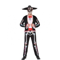 Costume scheletro Catrina messicana da uomo