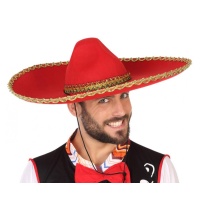 Sombrero messicano rosso - 59 cm