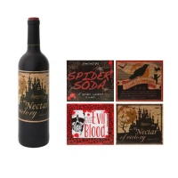 Etichette decorative per bottiglie di vino - 4 unità