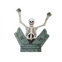 Figura articolabile lapide con scheletro da 35 x 60 cm