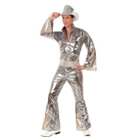 Costume da uomo argentato in stile disco