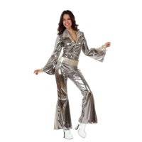 Costume da donna argentato in stile disco