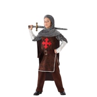Costume cavaliere medievale marrone da bambino