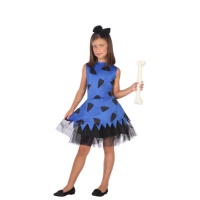 Costume cavernicola blu da bambina