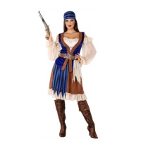 Costume pirata blu da donna