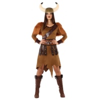 Costume vichingo nordico marrone da donna