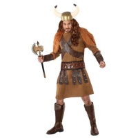 Costume vichingo nordico marrone da uomo