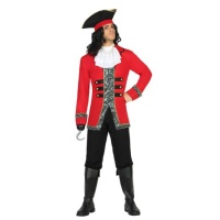 Costume capitan pirata rosso da uomo