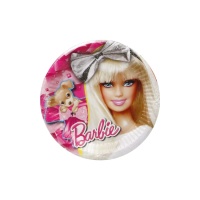 Piatti Barbie rosa 20,5 cm - 5 unità