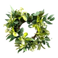 Corona decorativa per candela verde da 28 cm