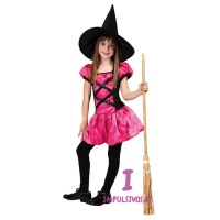 Costume strega rosa da bambina