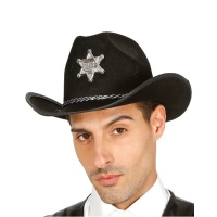 Cappello nero da sceriffo - 57 cm