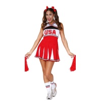 Costume rosso cheerleader da donna