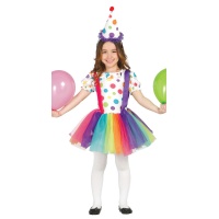 Costume clown arcobaleno da bambina