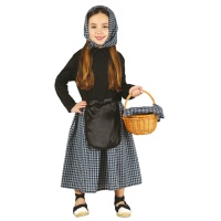 Costume da castagna per bambina con sciarpa a scacchi per bambina