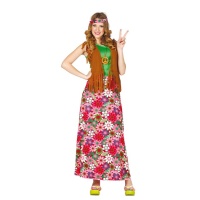 Costume hippie lungo con gilet da donna