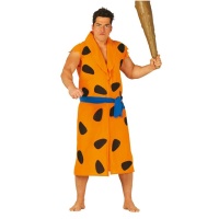 Costume da cavernicolo arancione con cintura da uomo