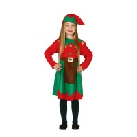 Costume elfo rosso da bambina