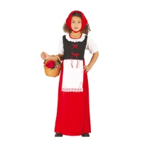 Costume locandiera in rosso da bambina