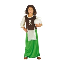 Costume locandiera in verde da bambina