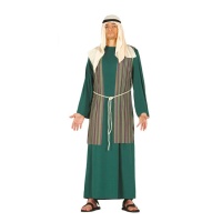 Costume da ebreo con sciarpa verde per adulti