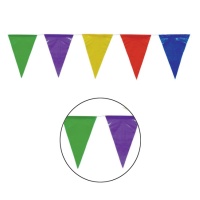 Festone bandierine a triangolo multicolore - 50 m