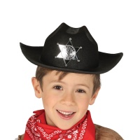 Cappello da sceriffo nero da bambino - 50 cm