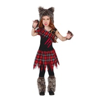 Costume da lupo a quadri per bambina